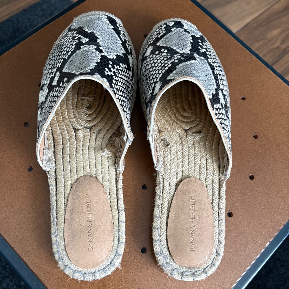 Snakeskin mules